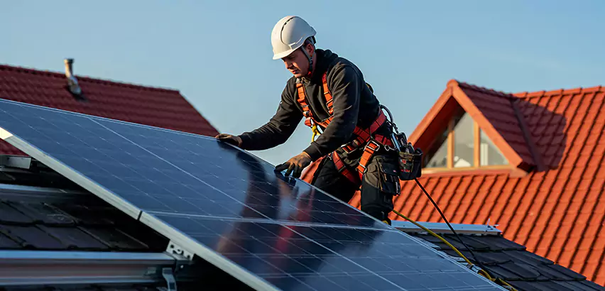 Solar Panels on Steel Roof Installation in Rolling Meadows